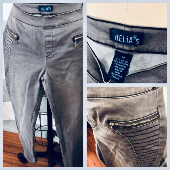 dELiA*s Pants - Delia’s straight leg Rock star pants with stitching detail on sides gray